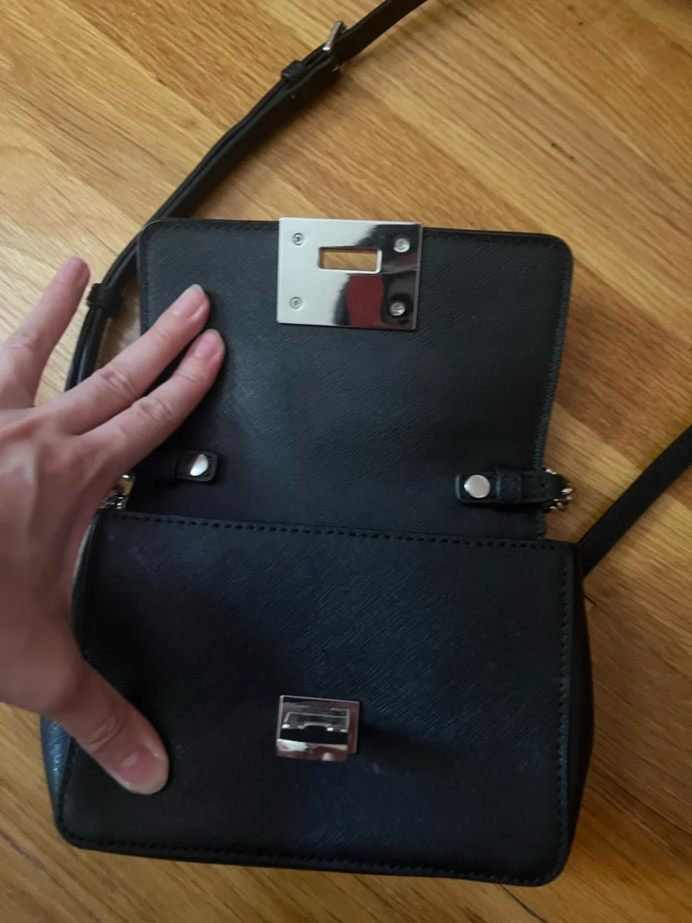 Michael Kors Black and Light Pink Leather Crossbody Duo BUNDLE